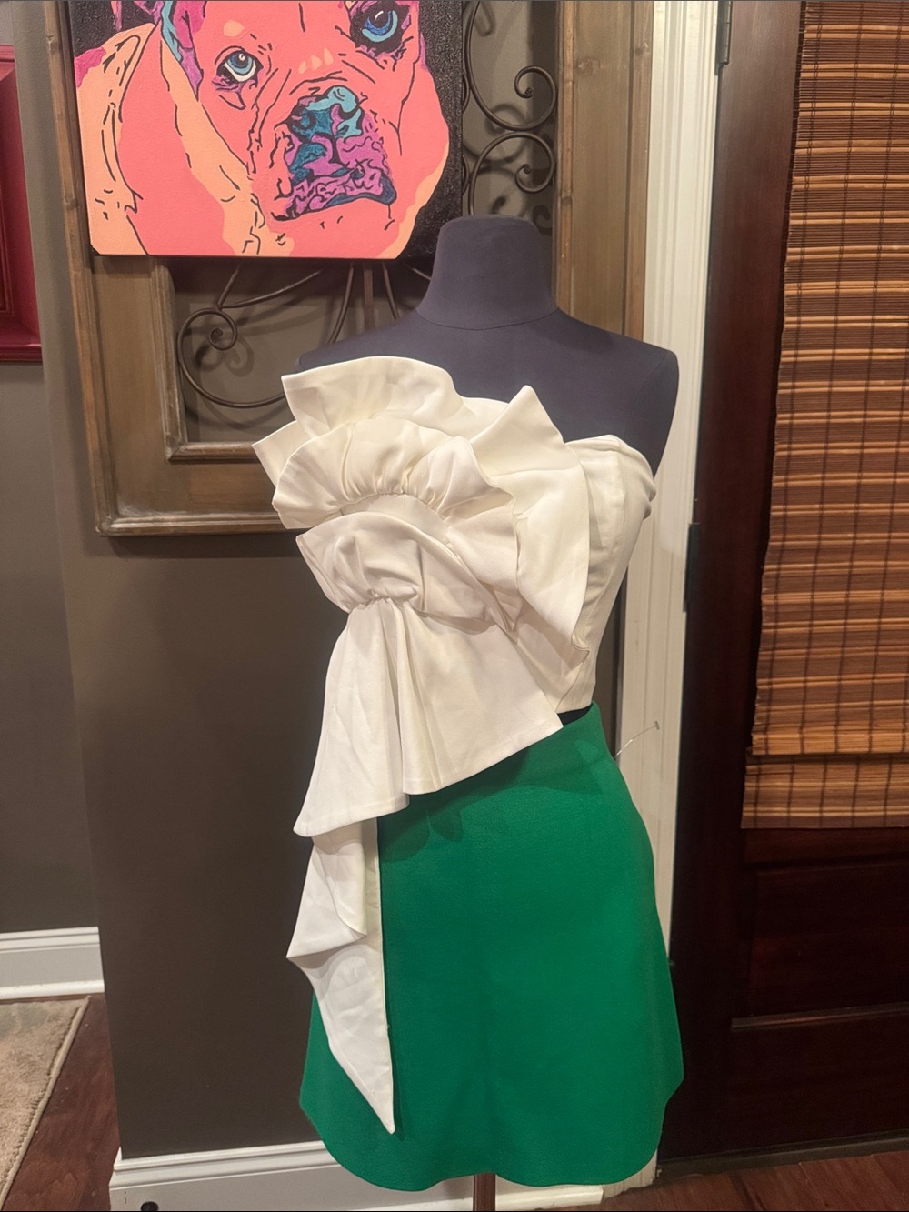 White Ruffled Asymmetrical Top